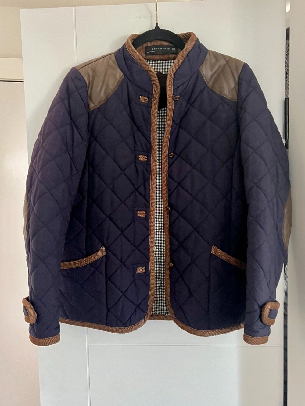 Zara Navy Quilted Equestrian Barn Jacket